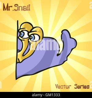 Monsieur l'Escargot avec spy. vector illustration Illustration de Vecteur