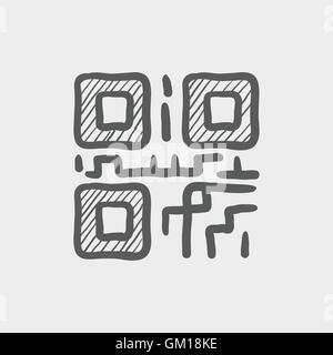 L'icône esquisse QR code Illustration de Vecteur