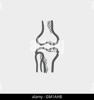 Articulation du Genou icône croquis Illustration de Vecteur