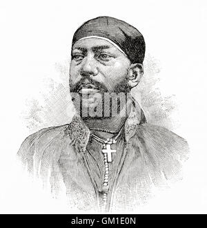 L'empereur Menelik II, baptisée Sahle Maryam, 1844 - 1913. Empereur d'Ethiopie. Banque D'Images