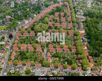 Vue aérienne, colonie minière Eisenheim, règlement des travailleurs, housing estate, Sterkrade, vue aérienne d'Oberhausen, Banque D'Images