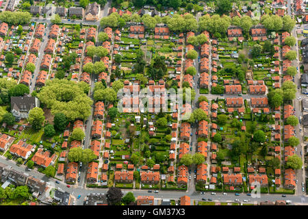 Vue aérienne, colonie minière Eisenheim, règlement des travailleurs, housing estate, Sterkrade, vue aérienne d'Oberhausen, Banque D'Images