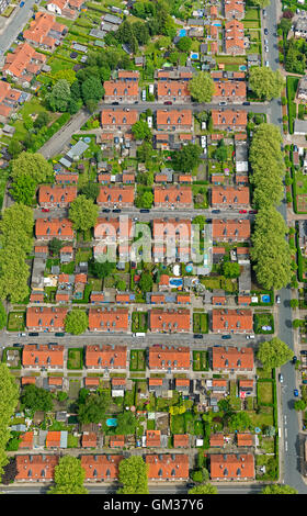 Vue aérienne, colonie minière Eisenheim, règlement des travailleurs, housing estate, Sterkrade, vue aérienne d'Oberhausen, Banque D'Images