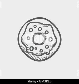 L'icône esquisse Donut Illustration de Vecteur