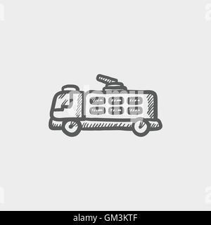 Camion à incendie icône croquis Illustration de Vecteur