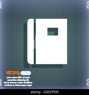 Icône Livre symbole sur le fond bleu-vert de l'ombre et de l'espace pour votre texte. Vector Illustration de Vecteur