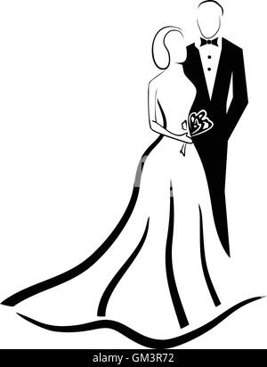couple de mariage Illustration de Vecteur