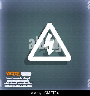 L'icône de tension symbole sur le fond bleu-vert de l'ombre et de l'espace pour votre texte. Vector Illustration de Vecteur