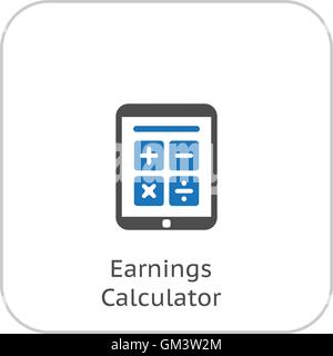 Calculateur de gains, Business Icon. Modèle plat. Illustration de Vecteur