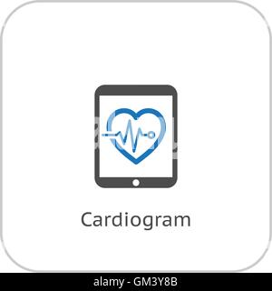 Cardiogramme et des services médicaux. Modèle plat. Illustration de Vecteur