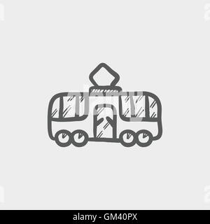 Bus touristique icône croquis Illustration de Vecteur