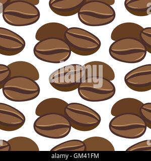 Hand drawn seamless pattern avec les grains de café. Illustration de Vecteur
