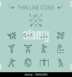 Sports ligne mince icon set Illustration de Vecteur