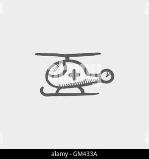 L'icône esquisse d'ambulance d'air Illustration de Vecteur