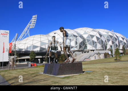 Rectangulaire de la paroi extérieure du stade de Melbourne à Melbourne en Australie. Banque D'Images