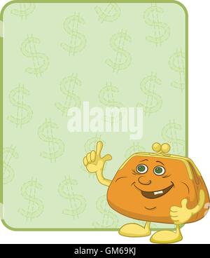 Sac à main et de l'affiche avec des dollars Illustration de Vecteur