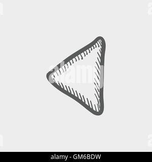 Bouton de lecture icône croquis Illustration de Vecteur