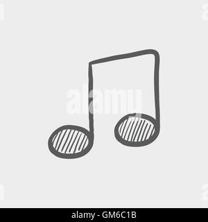 L'icône de note de musique sketch Illustration de Vecteur
