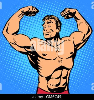 Athlète beau muscle Bodybuilder Illustration de Vecteur