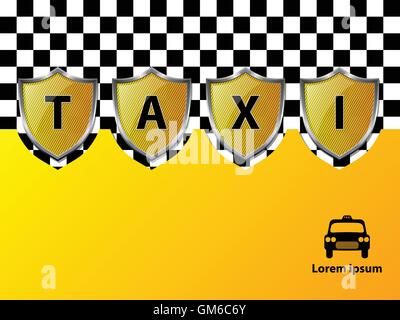 Arrière-plan de publicité de taxi avec des boucliers métalliques Illustration de Vecteur