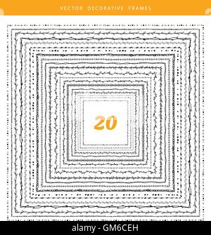 Cadres décoratifs ensemble 20 Illustration de Vecteur