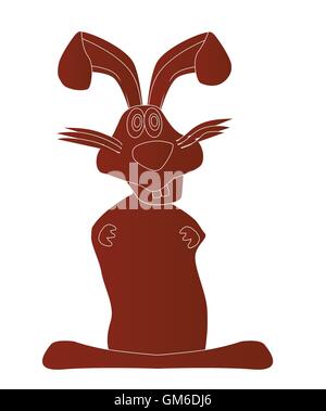 Le lapin en chocolat sur un fond blanc Illustration de Vecteur