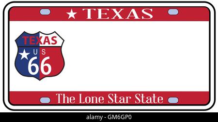 La plaque d'immatriculation de l'État du Texas Illustration de Vecteur