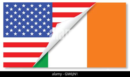 États-unis et l'Eire Drapeaux combinés Illustration de Vecteur