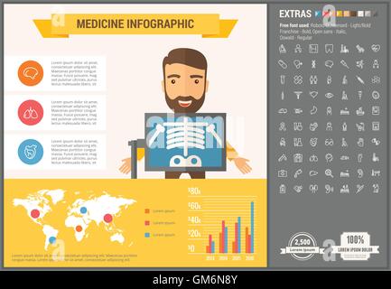 Design plat médecine Infographic Template Illustration de Vecteur