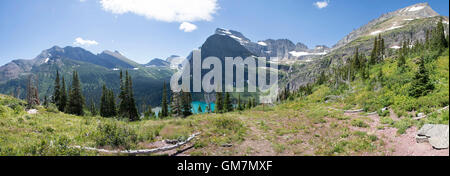 Vue panoramique de Grinnell Lake dans le Glacier National Park, Montana, United States. Banque D'Images