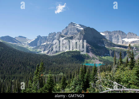 Vue du glacier de Grinnell montrant Grinnell Lake dans le Glacier National Park, Montana, United States. Banque D'Images