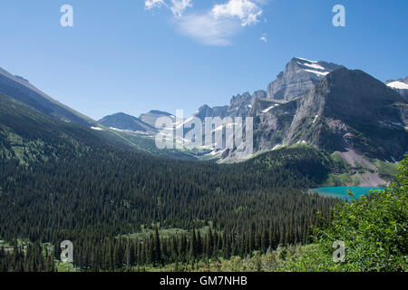 Vue du glacier de Grinnell montrant Grinnell Lake dans le Glacier National Park, Montana, United States. Banque D'Images