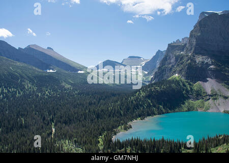 Vue du glacier de Grinnell montrant Grinnell Lake dans le Glacier National Park, Montana, United States. Banque D'Images