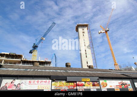 Construction d'un £65m Chine Chinatown financés en cours de développement par St Mary's Gate & Bramall Lane Sheffield, South Yorkshire, UK Banque D'Images