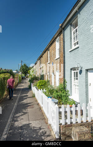 Cottages en peu de Chelsea dans Barnes, London, SW13, UK Banque D'Images