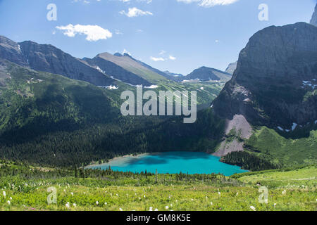 Vue du glacier de Grinnell montrant Grinnell Lake dans le Glacier National Park, Montana, United States. Banque D'Images