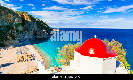 Belles plages de Grèce - B&B dans l'île de Karpathos Banque D'Images