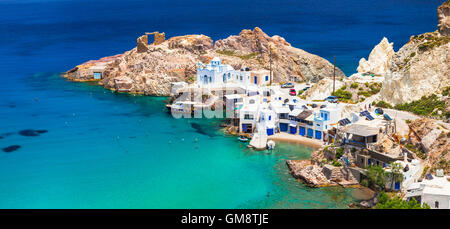 D'authentiques villages traditionnels des îles grecques - Fyropotamos, Milos Banque D'Images