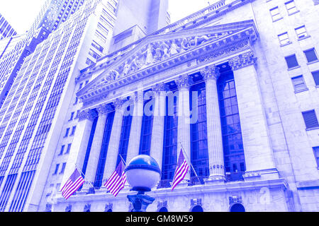 Une vue de la Bourse de New York. Banque D'Images