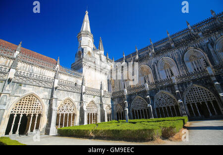 Cloître Salle de la Monastère de Batalha, l'un des plus importants sites gothique au Portugal. Banque D'Images