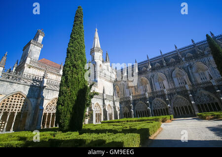 Cloître Salle de la Monastère de Batalha, l'un des plus importants sites gothique au Portugal. Banque D'Images