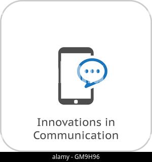 Innovations dans l'icône de communication. Concept d'entreprise. Modèle plat Illustration de Vecteur
