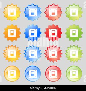 L'icône de l'interrupteur d'alimentation signe. Grand ensemble de 16 boutons modernes colorés pour votre conception. Vector Illustration de Vecteur