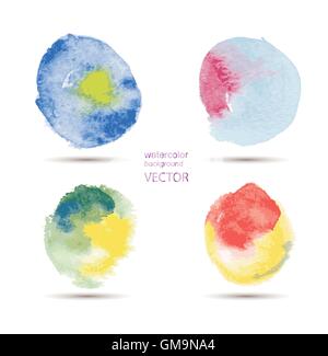 Aquarelle abstraite jeu de fond peint à la main Illustration de Vecteur