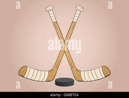 Bâtons de hockey sur glace Illustration de Vecteur