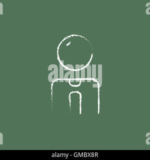 Icône de l'homme tracé à la craie. Illustration de Vecteur