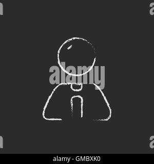 Icône de l'homme tracé à la craie. Illustration de Vecteur