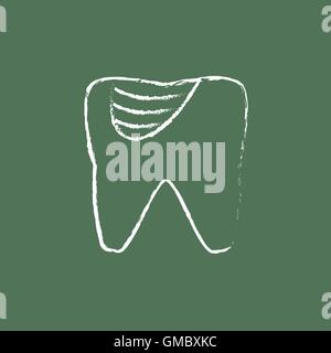 L'icône de la carie tracé à la craie. Illustration de Vecteur