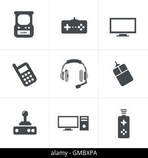 Les jeux vidéos Icon Set Illustration de Vecteur