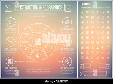 Ligne de construction modèle infographique Design Illustration de Vecteur